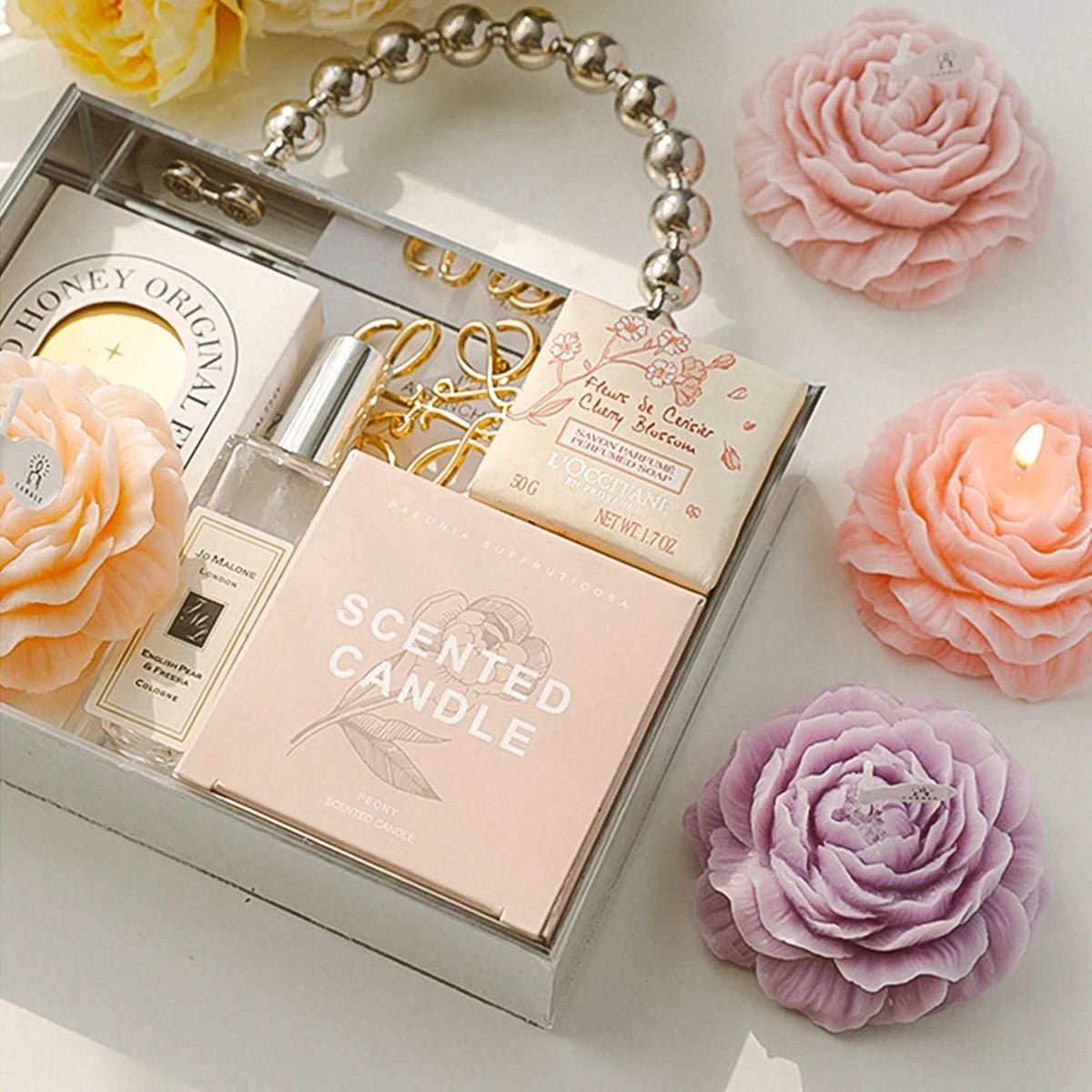 Peony Scented Wax Candles