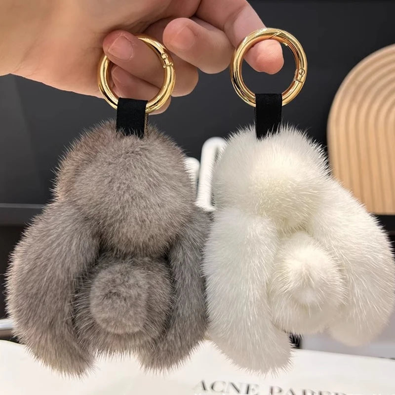 Fluffy Bunny Keychain